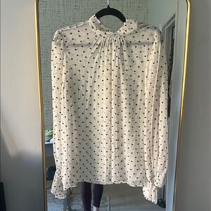 Zimmermann Cream and Black Polka Dot Blouse